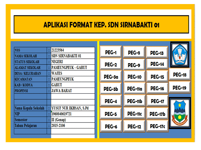 Administrasi Kepegawaian Kepala Sekolah Format Excel