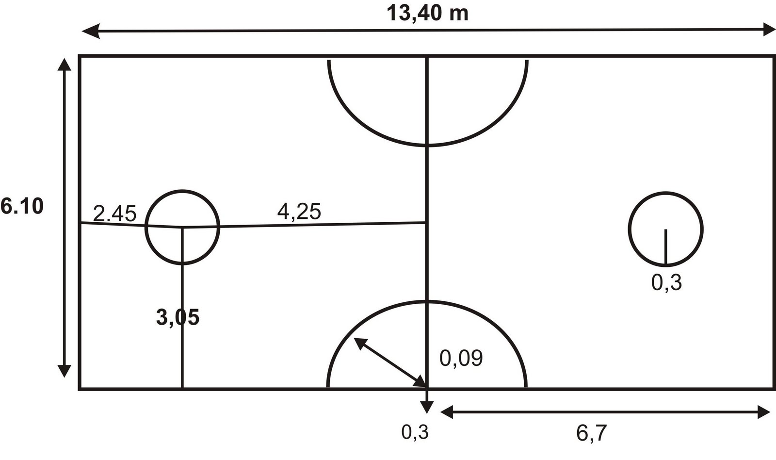 Gambar dan Ukuran Lapangan Sepak Takraw  ATURAN PERMAINAN