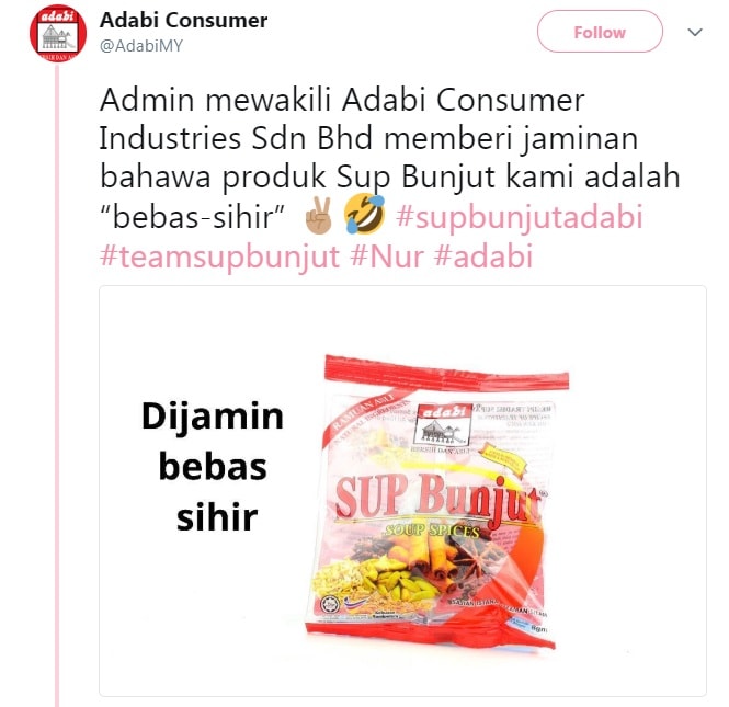 ADABI jamin sup bunjut mereka "bebas sihir" #teamsupbunjut