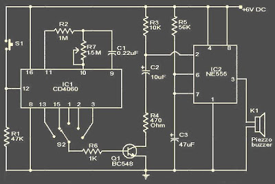 Rangkaian Timer Dengan Alarm