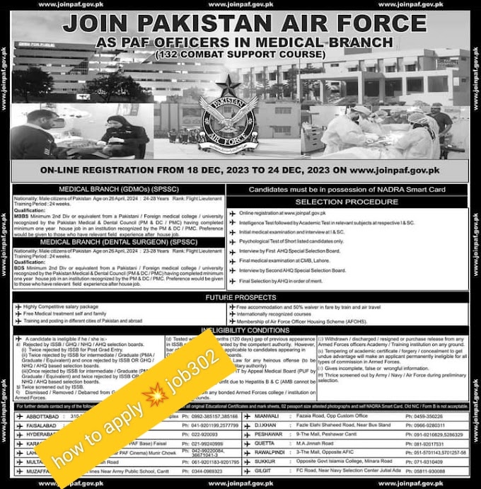 Join Pakistan Air Force - Exciting Opportunities in the Medical Branch (132 Combat Support Course)