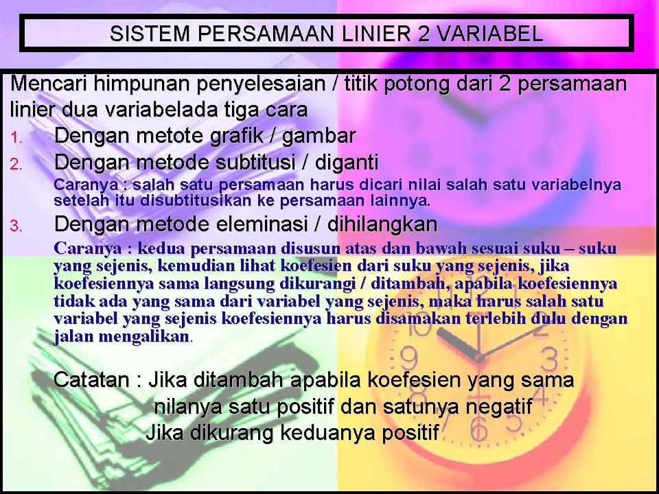 MATEMATIKA KELAS VIII OLEH RUMADI,S.Pd: SISTEM PERSAMAAN 