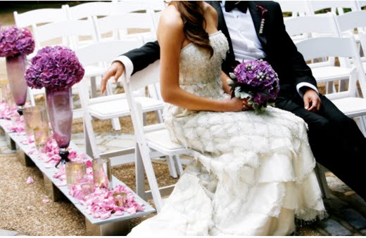 grey and purple wedding