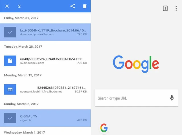 Delete Downloaded Files on Google Chrome Android