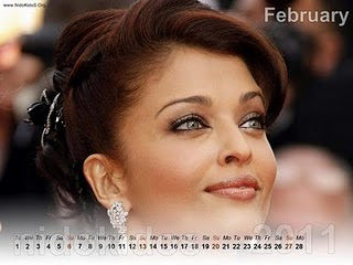 Aishwarya Rai Desktop Calendar 2011
