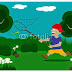 Vector cartoon - Boy catching grasshopper with illustrator design