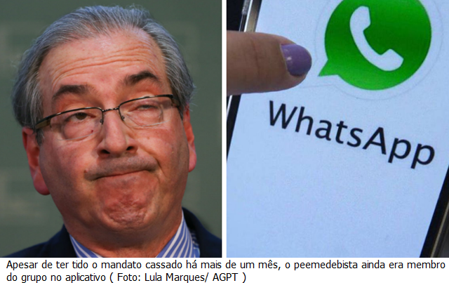 Cunha é excluído de grupo do PMDB no WhatsApp logo após ser preso