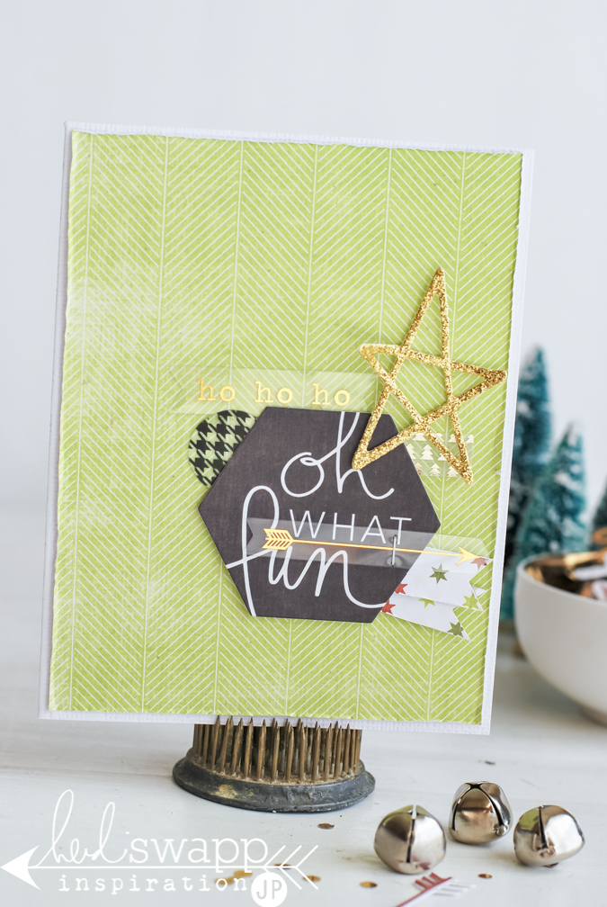 Oh What Fun Christmas Cards | 5 or less items to make fabulous Christmas Cards by @jamiepate for @heidiswapp