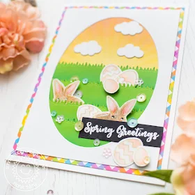 Sunny Studio Stamps: Spring Greetings Stitched Ovals Spring Themed Card by Mona Toth