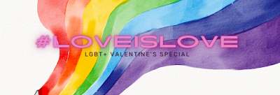 rainbow colored banner with words love is love