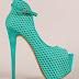 Girls high heel shoes with net lace