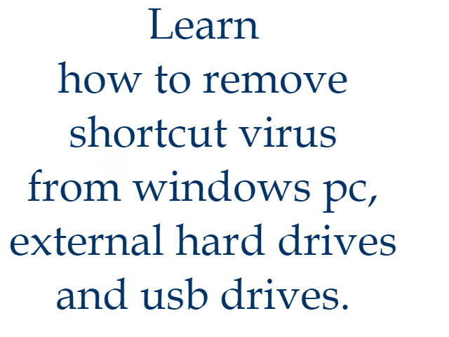 Removing shortcut virus from your PC that hide your files and create their shortcuts