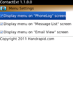 ContactExt v1.1 for BlackBerry