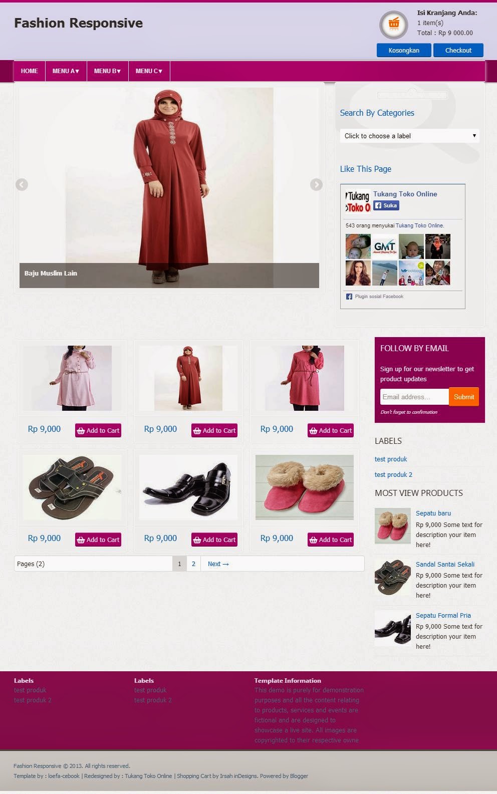 Template Fashion Responsive