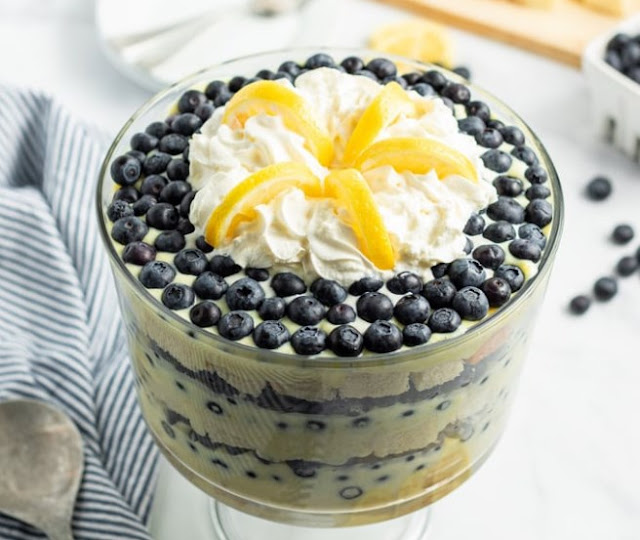 Lemon Blueberry Trifle #dessert #nobake