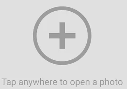 Plus icon and text that says "Tap anywhere to open a photo."