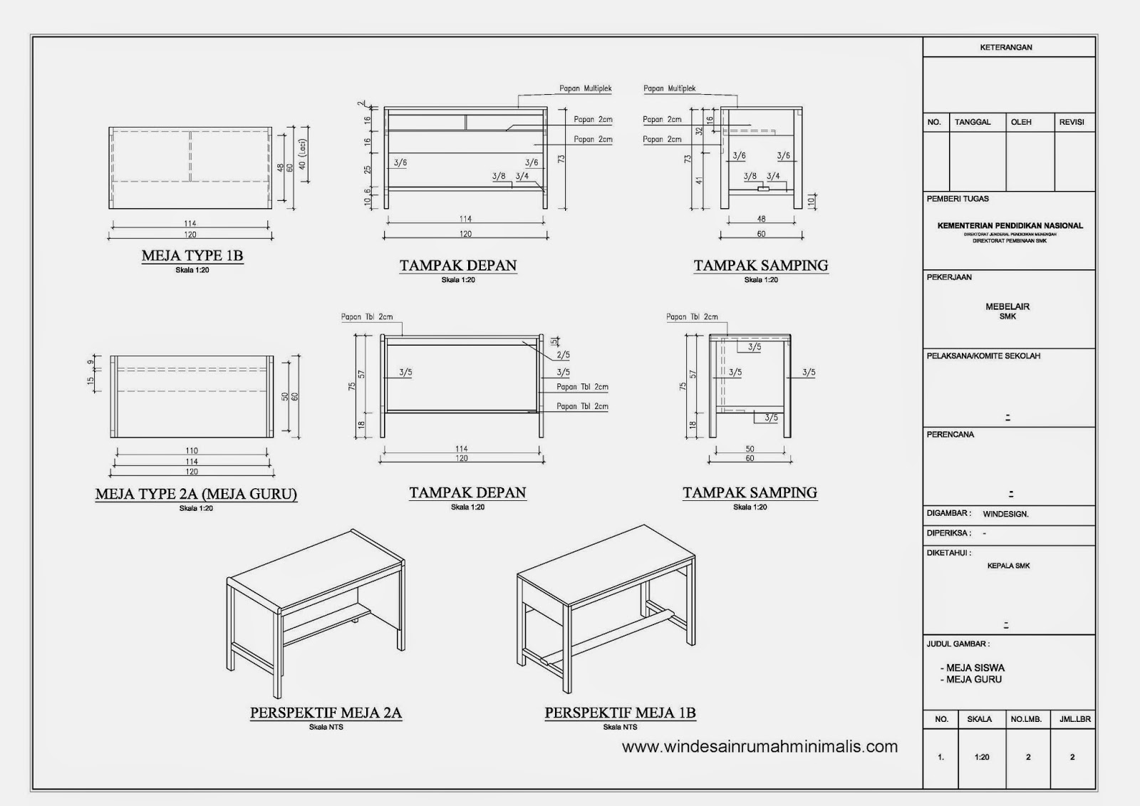  Standar  desain meja  kursi sekolah desain rumah minimalis  