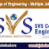 SVS College of Engineering - Multiple Job Vacancies