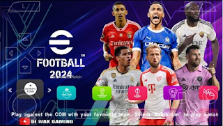 Download eFootball PES PPSSPP Official Update Kits 2024 And New UCL Teams Graphics HD Latest Transfer Peter Drury Commentary