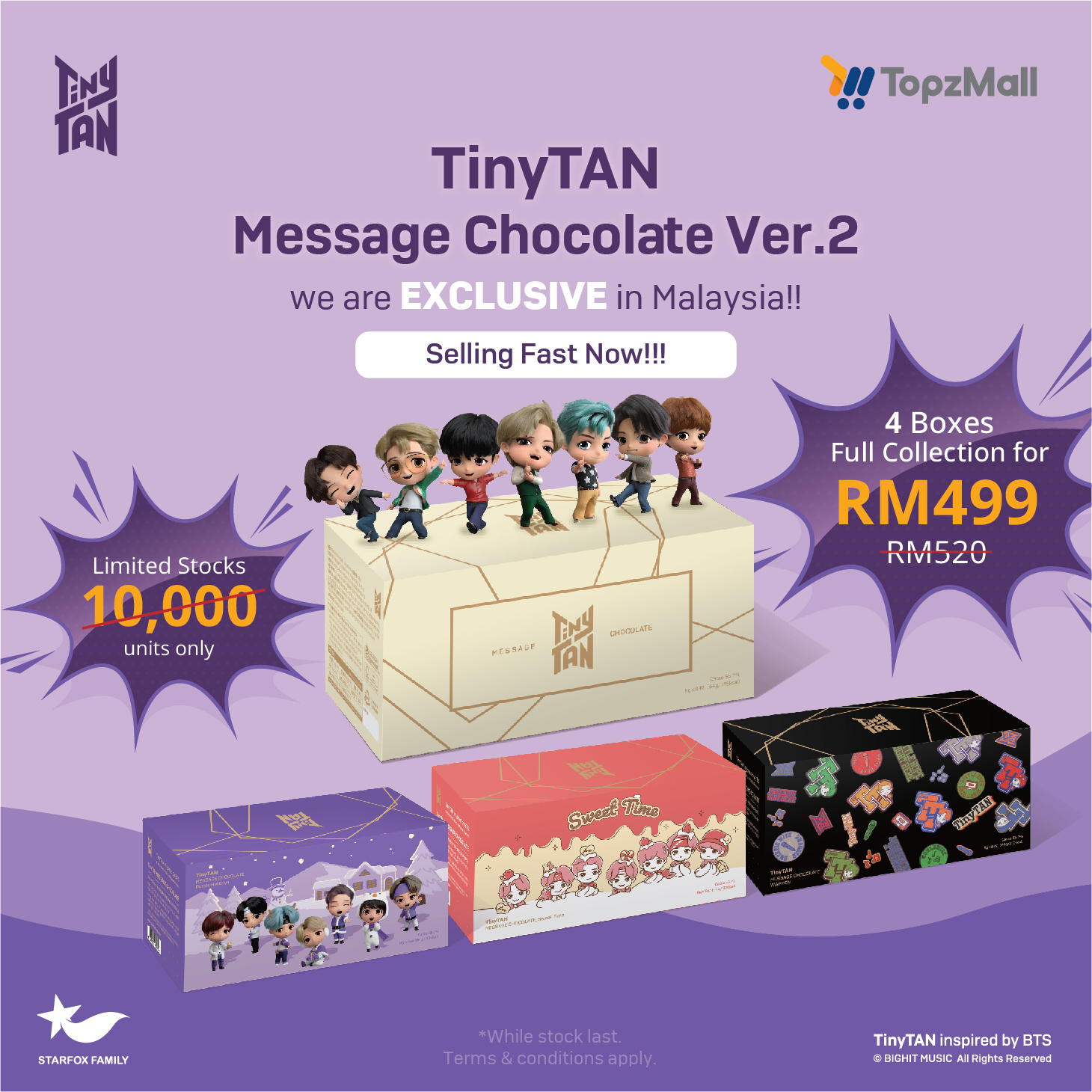 TopzMall x TinyTAN - TinyTAN Message Chocolate Ver.2