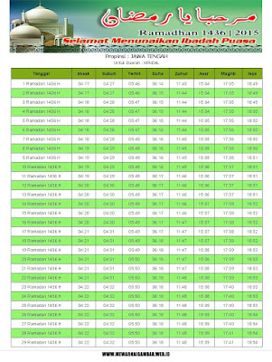 Jadwal Imsakiyah Kendal 2015 (1436 H)