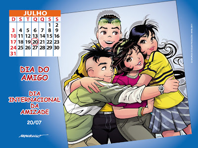 turma da monica: calendários de julho de 2011