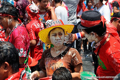 Thai New Year's Day officially began on Mon of this yesteryear calendar week Bangkok Thailand Travel Map & Things to do in Bangkok : Waterlogged in addition to Smiling: Celebrating Songkran inwards Bangkok