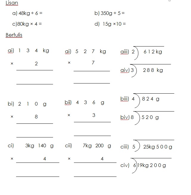 Soalan Matematik Bahagi Tahun 4 - Persoalan n