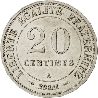 French Pattern Coin 20 Centimes