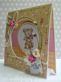 Tent fold card featuring LOTV happy bear