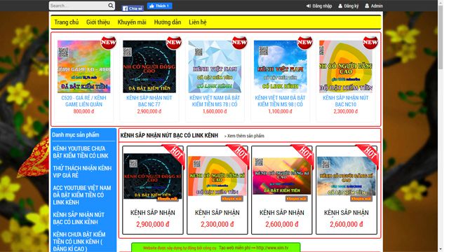 Website Shopbankenh.xim.tv chuyên lừa đảo bán kênh youtube