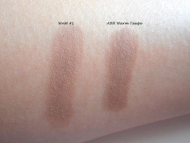 Wet n Wild Color Icon Rose in the Air #1 vs ABH Modern Renaissance Warm Taupe