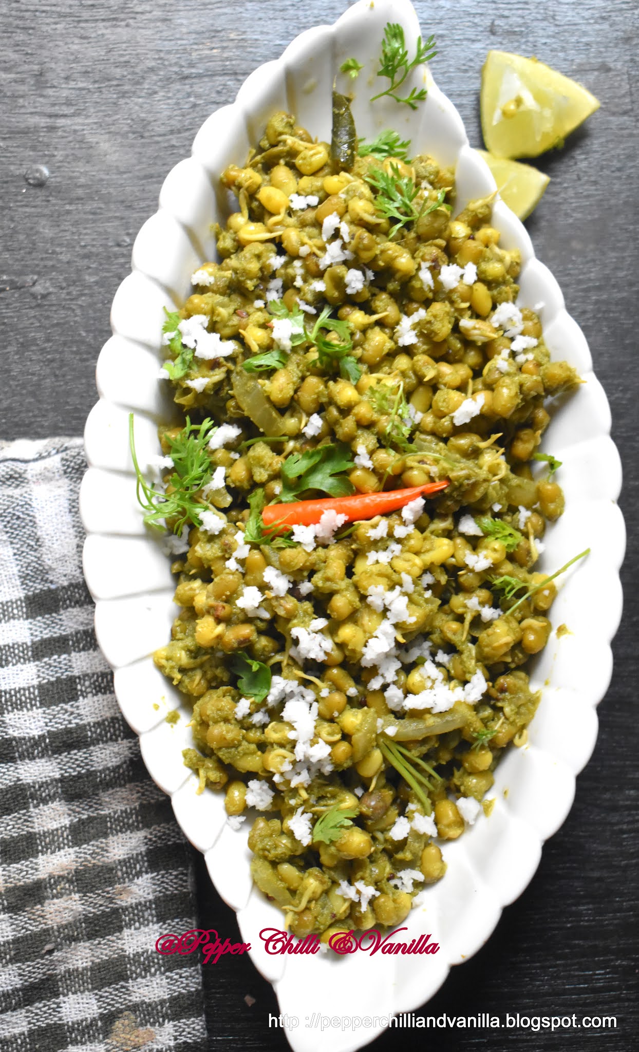 green masala mung ,coconut green masala moong