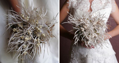 Wedding Bouquet  Feathers on Feather Bouquets Via Emplume