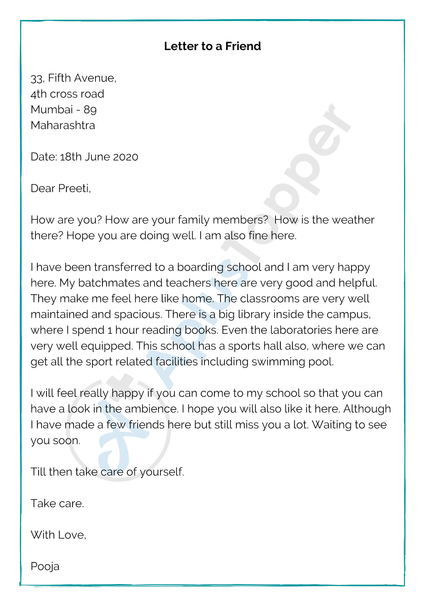 To Write An Informal Letter Format