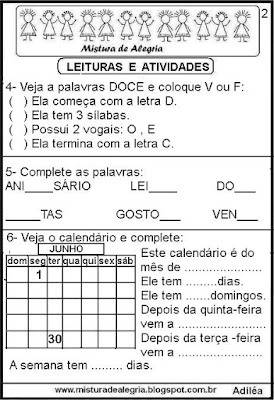 Leitura com a letra D