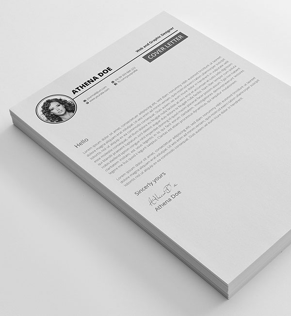 Free Resume CV Template with Portfolio and Cover Letter