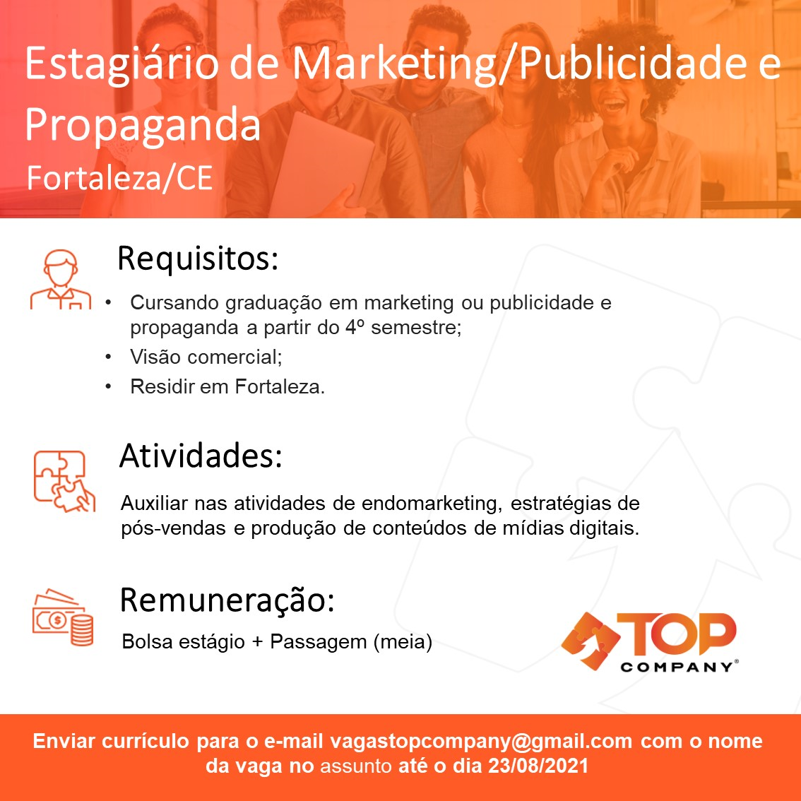 ESTAGIÁRIO DE MARKETING/PUBLICIDADE E PROPAGANDA