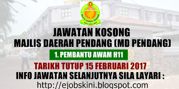 Jawatan Kosong Majlis Daerah Pendang (MdPendang) - 15 Februari 2017