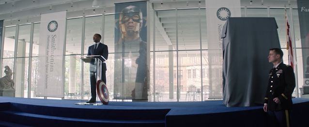 Sam Wilson Presents at Smithsonian Captain America Exhibit The Falcon and the Winter Soldier Marvel Disney Plus