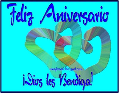 Feliz Aniversario de Bodas. Dios les Bendiga. Postal cristiana, tarjeta gratis para felicitar aniversario de bodas, bodas de oro, plata, bronce, platino, 50 años de casados, 10 años, 25 años, 15 años, matrimonios para toda la vida. Palabras lindas para leer en aniversario de bodas, fiesta, celebración. Dedicatoria a mis padres por aniversario.