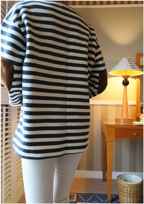  Striped Tee with Elbow Patches