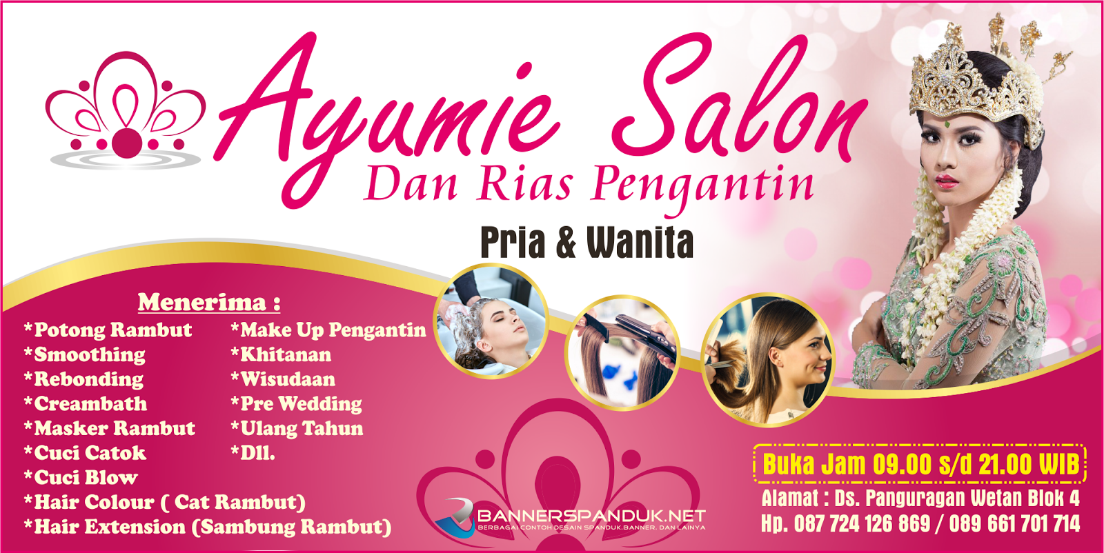 Banner Spanduk Salon  Rambut Kecantikan CDR Cepat Cepot