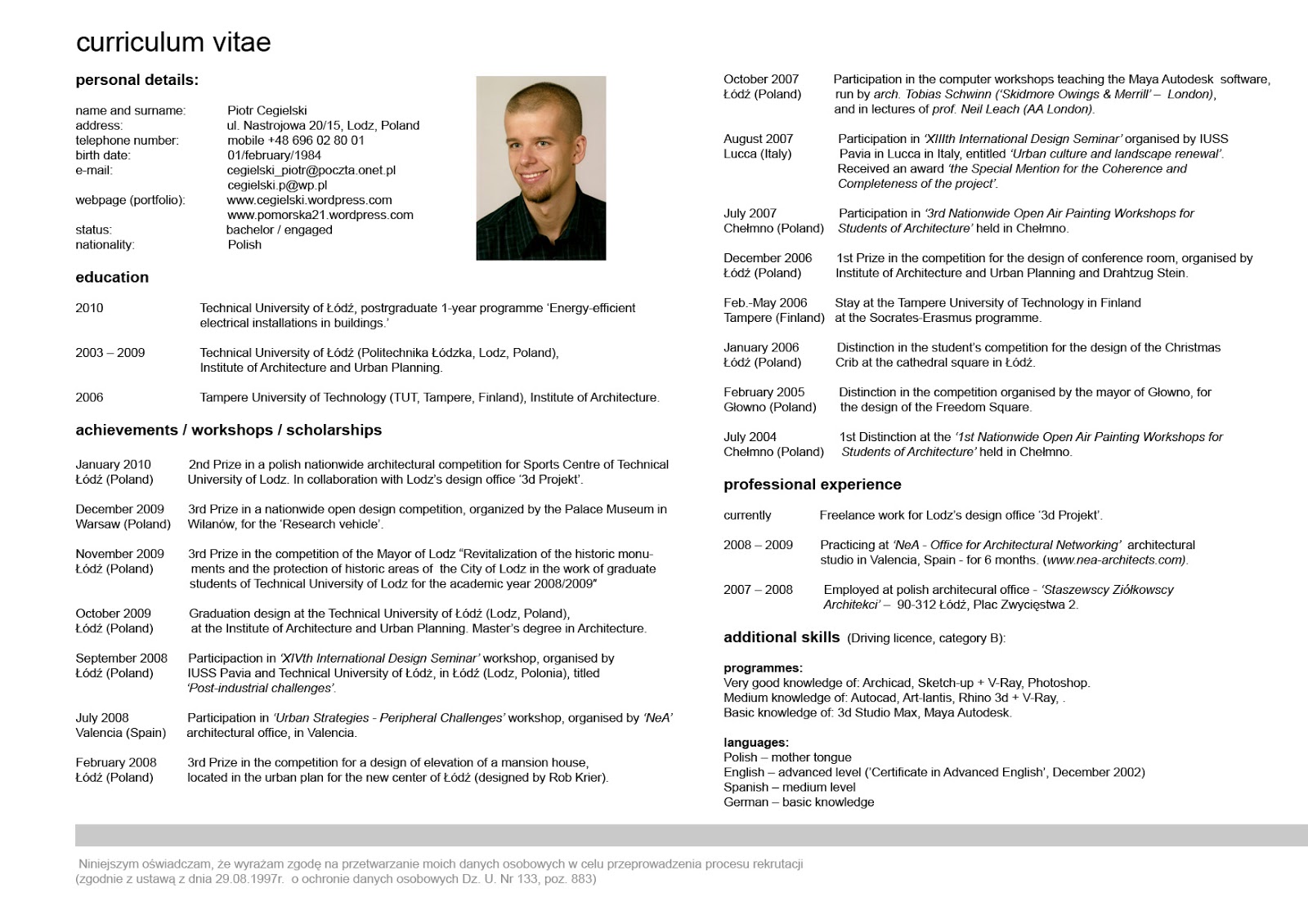 Contoh Curriculum Vitae (CV) dan Tips Membuat Curriculum 