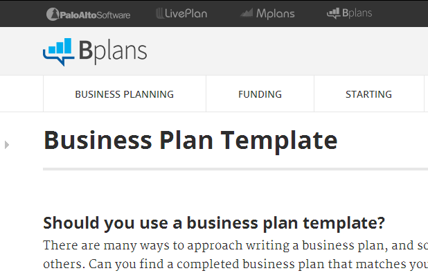Bplans: Business Plans Template