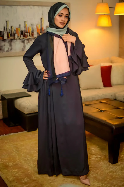 Ruffled Sleeves abaya