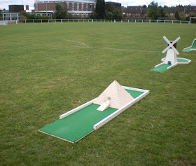 Pop-up minigolf at Kent Athletic Club in Luton. August 2020