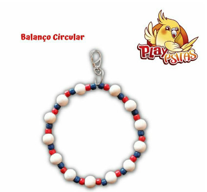 Brinquedo Balanço Circular. Ideal para calopsitas, agapornis, aves de pequeno e médio porte. Produto artesanal