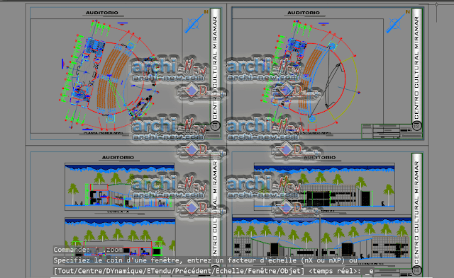 - Horizontal projections of the project Auditorium dwg 