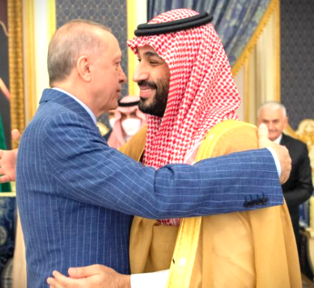 Saudi King Salman bin Abdulaziz welcomes Turkish President Erdogan in Jeddah